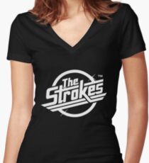 The Strokes Logo Women's Fitted V-Neck T-Shirt