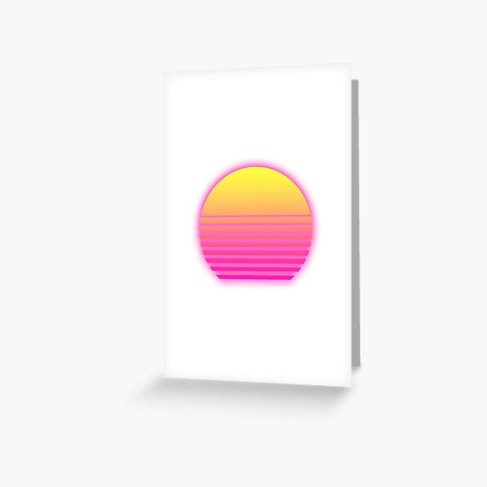 Vaporwave Sun Greeting Card For Sale By Andreahdzto Redbubble