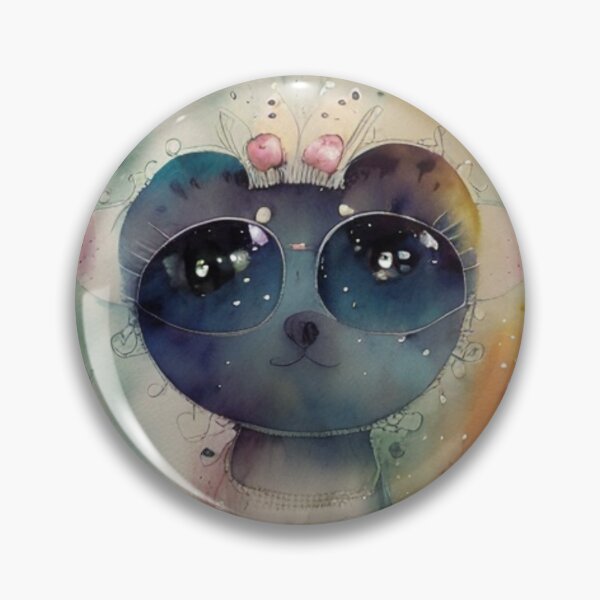 Item preview, wise cute cat with glasses designed and sold by memonto.