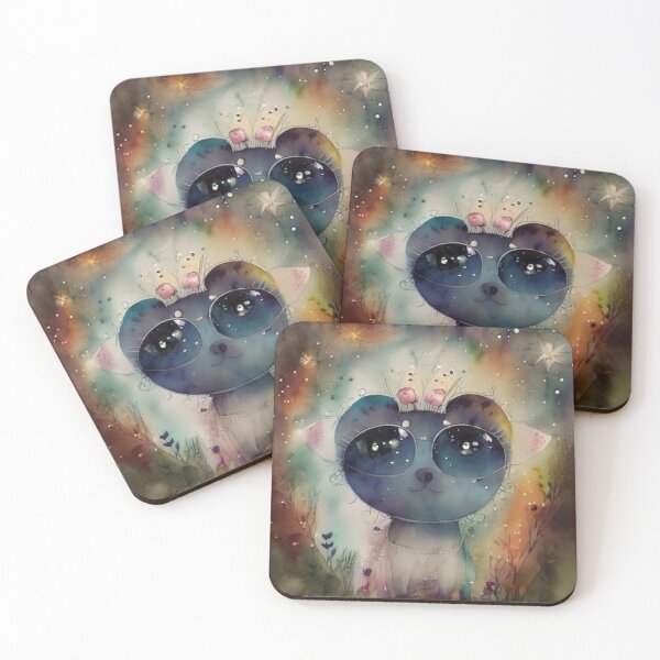 Item preview, wise cute cat with glasses designed and sold by memonto.