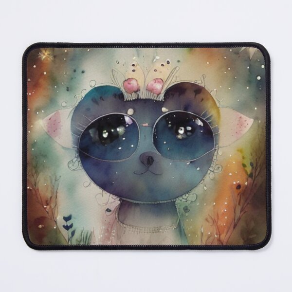 Item preview, wise cute cat with glasses designed and sold by memonto.