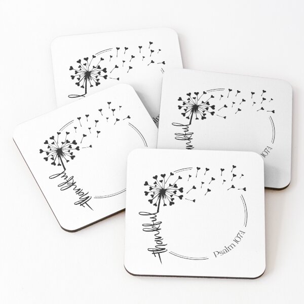 Item preview, Christian Dandelion design - thankful - Psalm 107:1 designed and sold by simplydesignart.