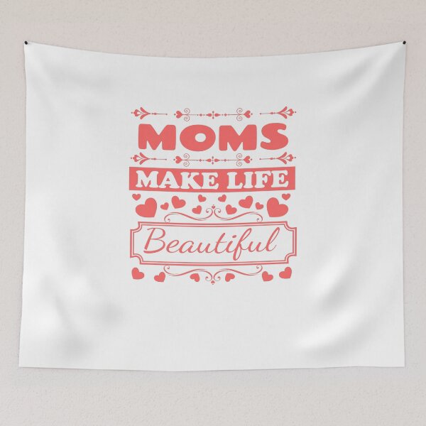 Item preview, Mom makes life beautiful - t shirt design - Sticker redbubble designed and sold by bluehatgraphics.