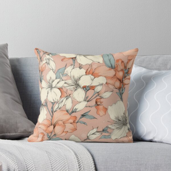 Item preview, Peach  and Cream Floral Pattern  designed and sold by kansaikate.