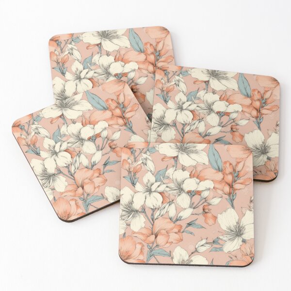 Item preview, Peach  and Cream Floral Pattern  designed and sold by kansaikate.