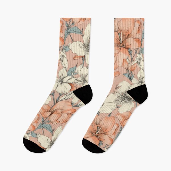 Item preview, Peach  and Cream Floral Pattern  designed and sold by kansaikate.