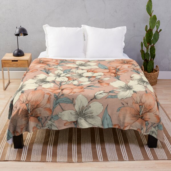 Item preview, Peach and Cream Floral Pattern designed and sold by kansaikate.