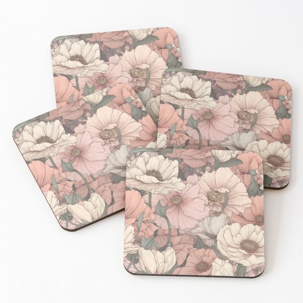 Item preview, Floral Pattern  of Pink  and Cream Blooms  designed and sold by kansaikate.