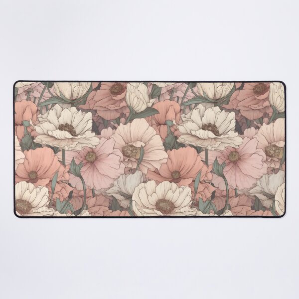 Item preview, Floral Pattern of Pink and Cream Blooms designed and sold by kansaikate.