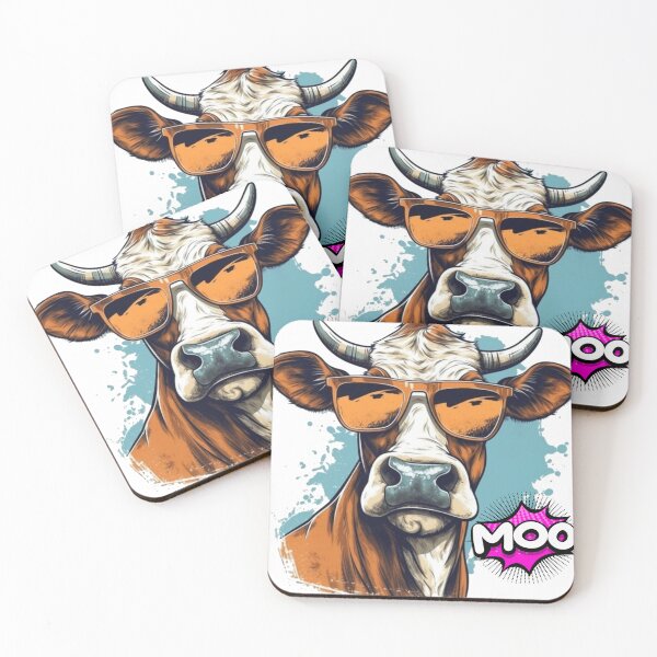 Item preview, Cow with Sweet Glasses - Colorful Animal Art Print designed and sold by UmutK.