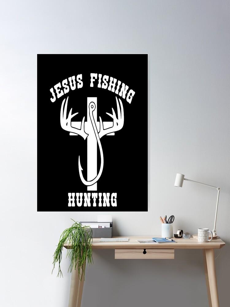 Fishing Poster & Canvas, Deer Hunting Christian Cross Wall Art, Home D -  OhaPrints