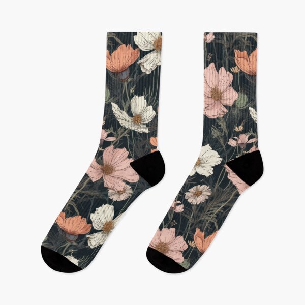 Item preview, Floral Pattern  of Pink  and White Cosmos Blooms  designed and sold by kansaikate.
