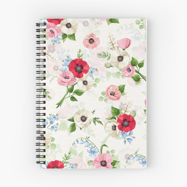 Item preview, Floral pattern with red, pink, whtie, and blue flowers designed and sold by Naddya.