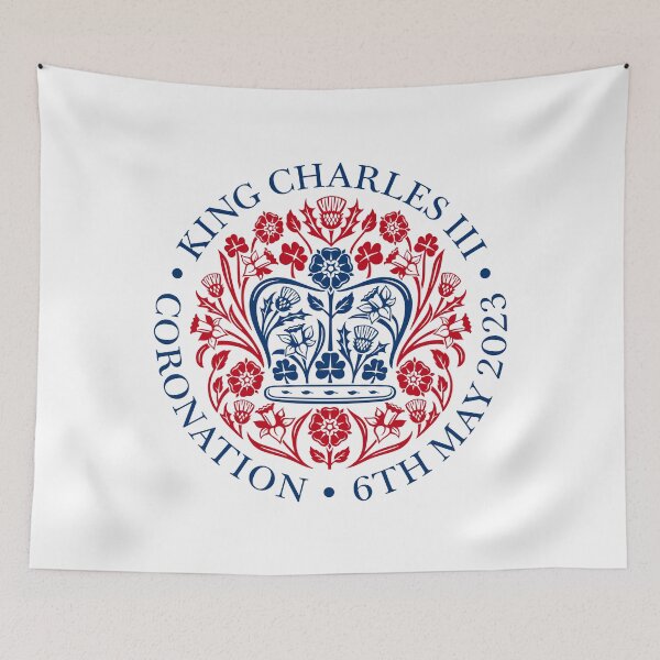 Item preview, King Charles III The Coronation Emblem 2023 Red-Blue designed and sold by ArtCounts.