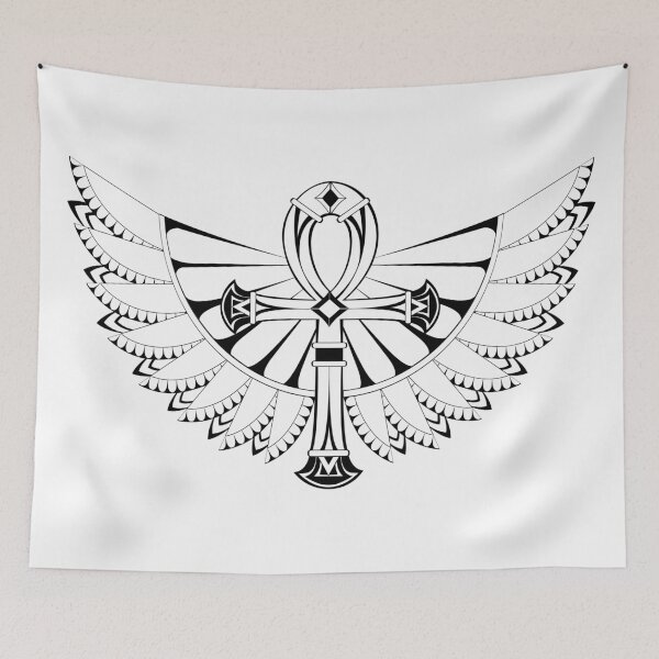 Item preview, Ankh with Wings ( White ) designed and sold by Blackmoon9.