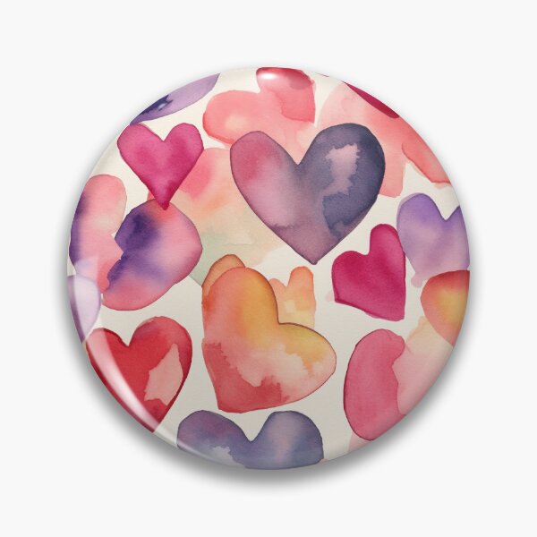 Item preview, Purple Pink Hearts Watercolor Pattern Hand-drawn Handmade Kaleidoscope designed and sold by harmoneer.