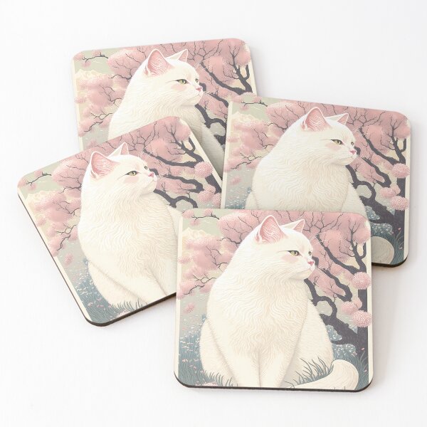Item preview, Cat under cherry blossom  designed and sold by Wallapana.