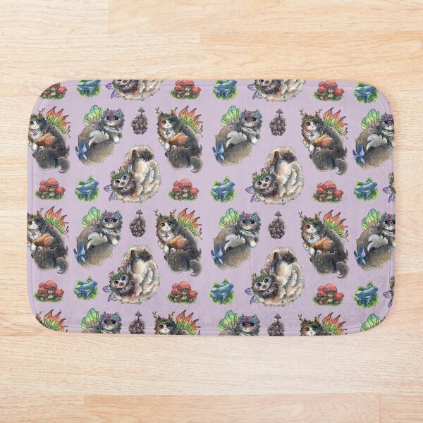 Item preview, Fairy Cat Pattern with lilac background designed and sold by Monniponi.