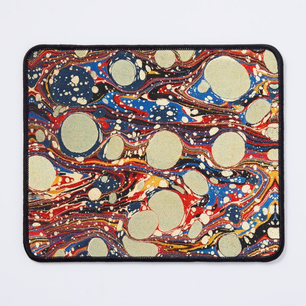 Item preview, MARBLED PAPER,ABSTRACT RED YELLOW BLUE SWIRLS AND WHITE CIRCLES designed and sold by BulganLumini.