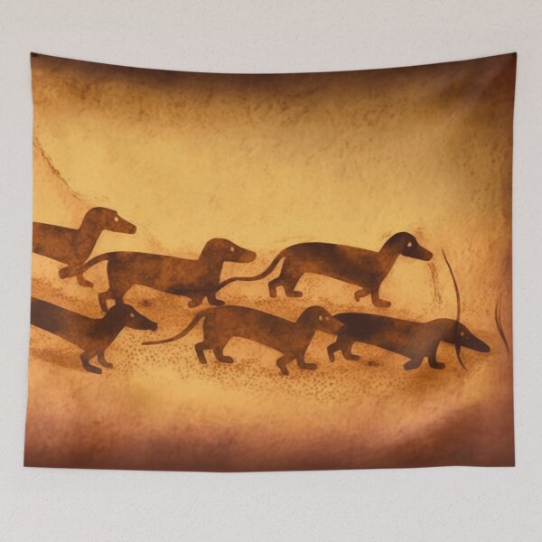 Item preview, Dachshund Pack Cave Art designed and sold by SilverFrog.