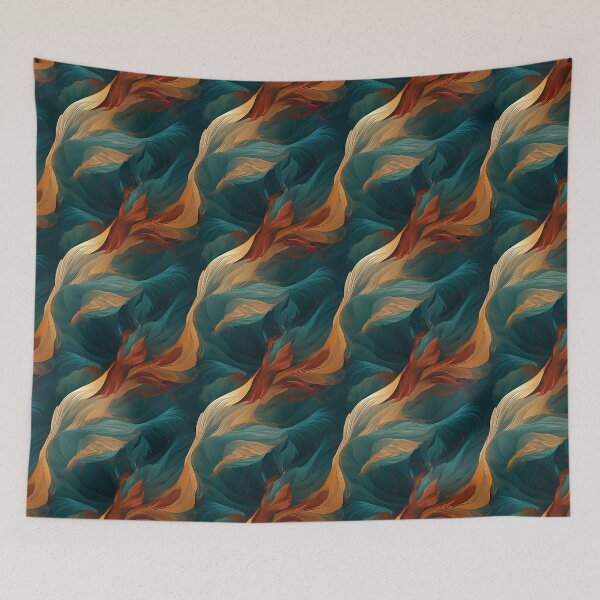Item preview, Blue and teal abstract organic pattern designed and sold by DyliDaily.