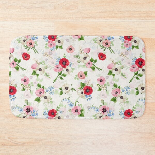 Item preview, Floral pattern with red, pink, whtie, and blue flowers designed and sold by Naddya.