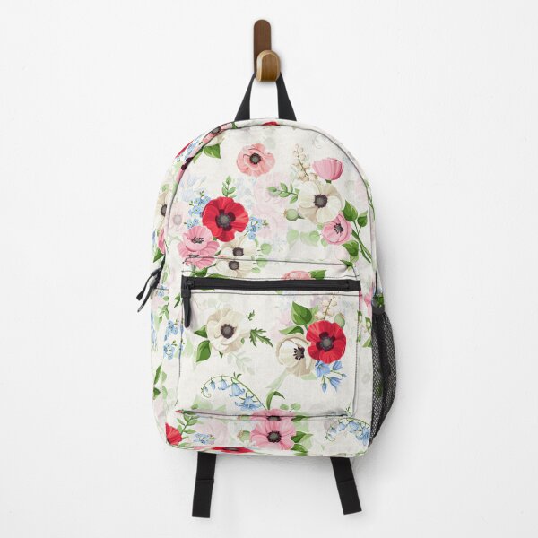 Item preview, Floral pattern with red, pink, whtie, and blue flowers designed and sold by Naddya.