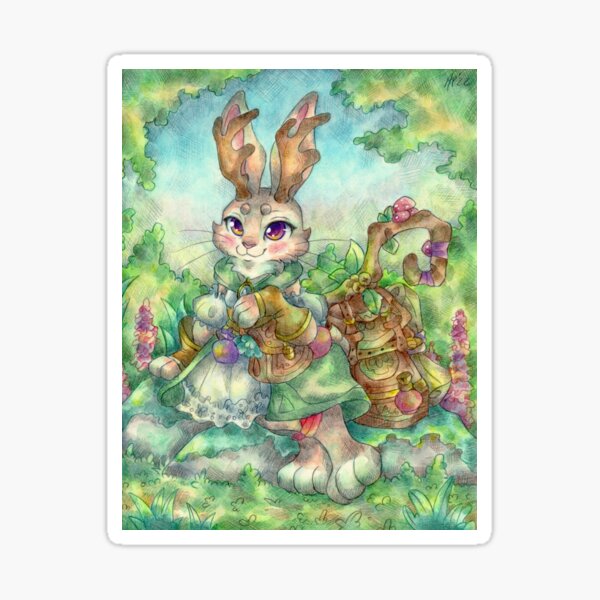 Item preview, Jackalope rabbitfolk druid designed and sold by Monniponi.