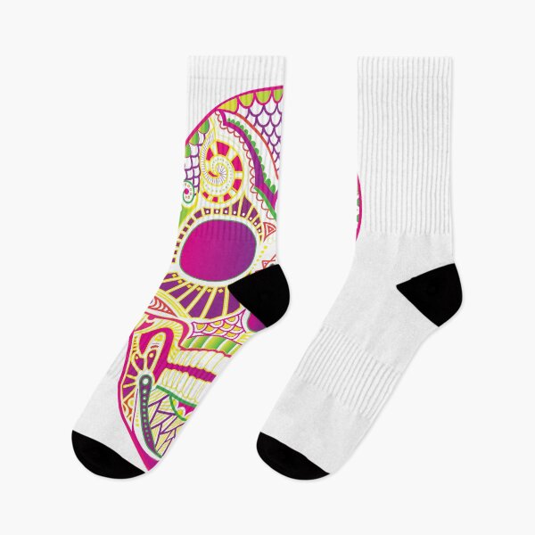 Item preview, mexican sugar skull, bright neon colors designed and sold by IrynaPas.