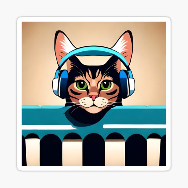 Dj cat meme sticker | Poster