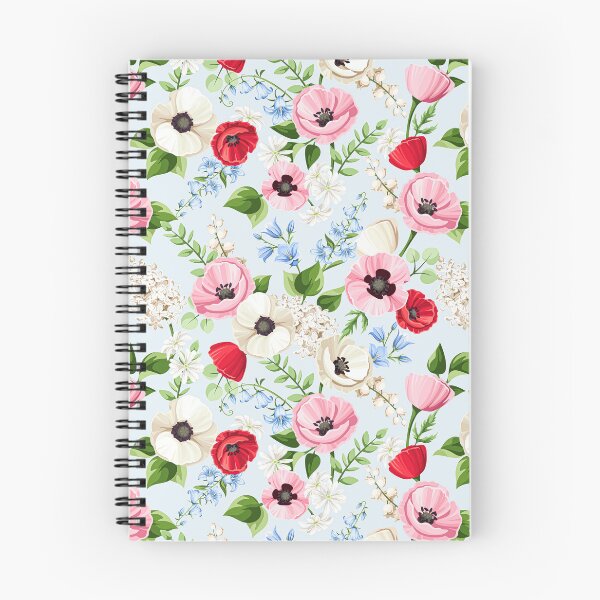 Item preview, Floral pattern with red, pink, whtie, and blue flowers designed and sold by Naddya.