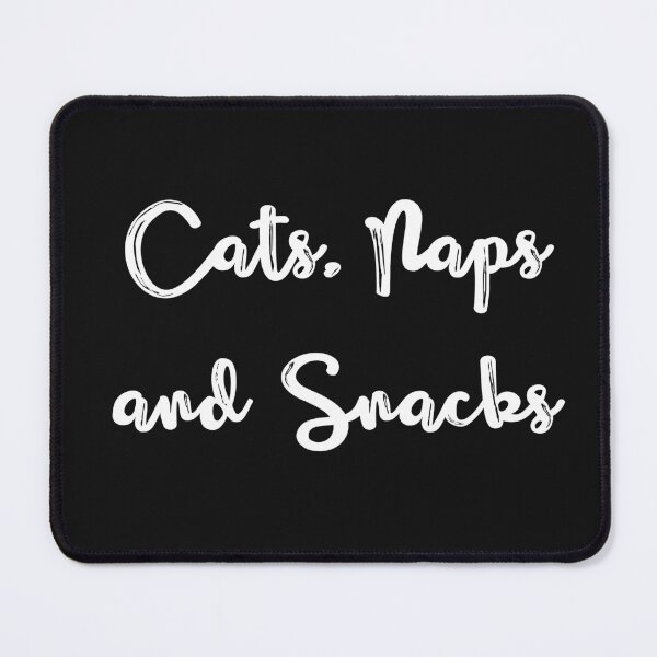 Item preview, Vintage Cats naps and snacks white bold typography  designed and sold by garniturex.
