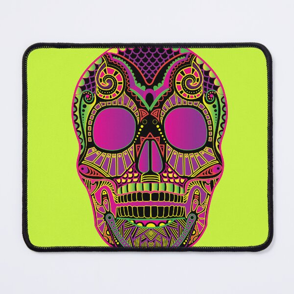 Item preview, mexican sugar skull, bright neon colors designed and sold by IrynaPas.