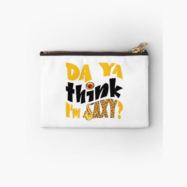 Item preview, DA YA THINK I'M SAXY ? - MUSIC PUN - FUNNY ALLITERATION JOKE black & yellow designed and sold by KoolDsignsMUSIC.