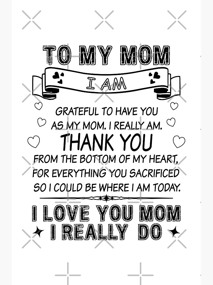 To My Mom Gifts From Son Daughter Mothers Day quotes  Greeting