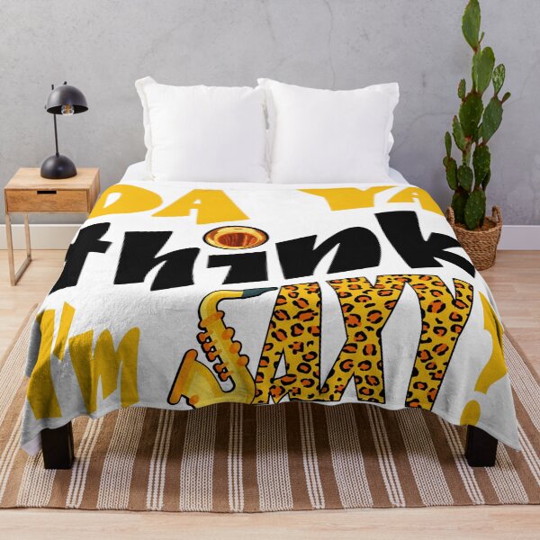 Item preview, DA YA THINK I'M SAXY ? - MUSIC PUN - FUNNY ALLITERATION JOKE black & yellow designed and sold by KoolDsignsMUSIC.