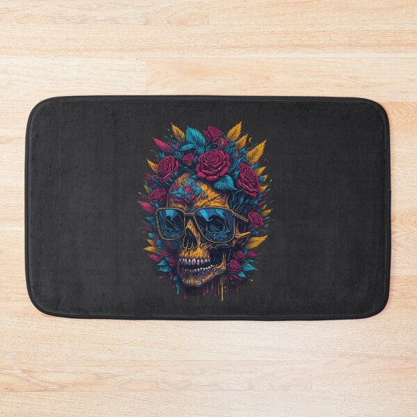 Item preview, Skull With Flowers And Sunglasses designed and sold by RockBeeDesigns.