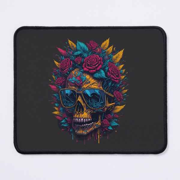 Item preview, Skull With Flowers And Sunglasses designed and sold by RockBeeDesigns.