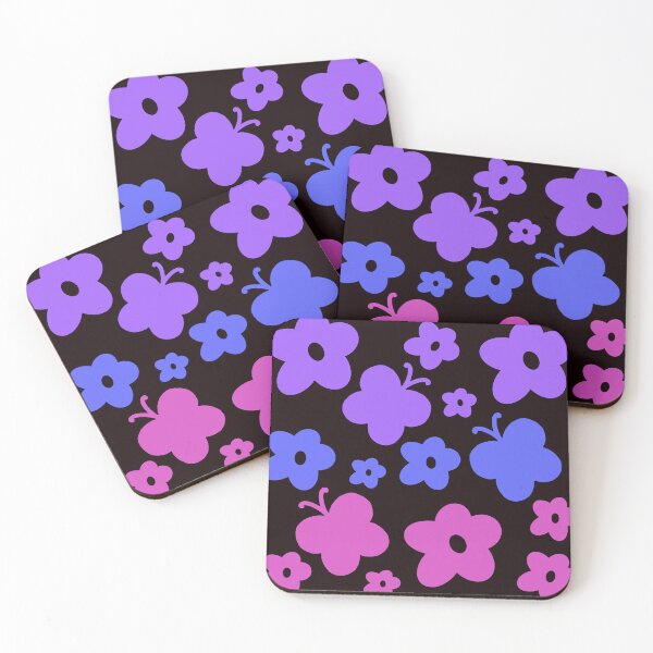 Item preview, Butterflies and Flowers purple to hot pink designed and sold by awsomepatterns.