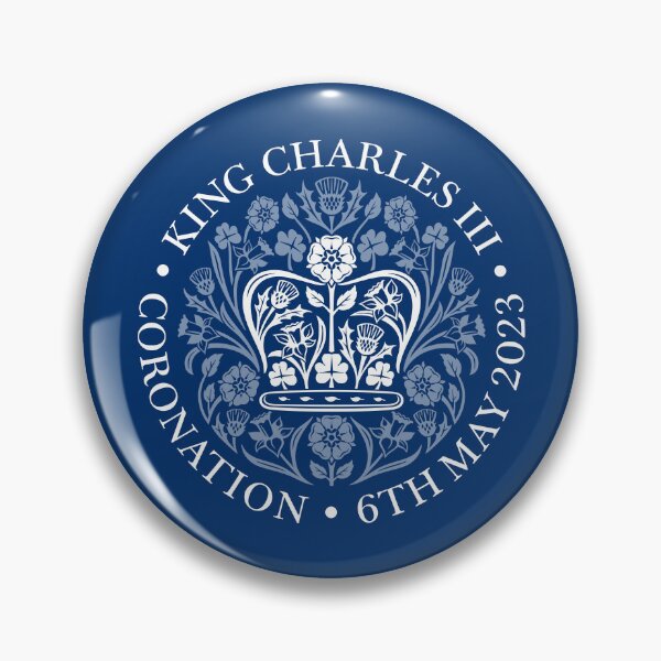 Item preview, King Charles III The Coronation Emblem 2023 White-Dark Blue designed and sold by ArtCounts.