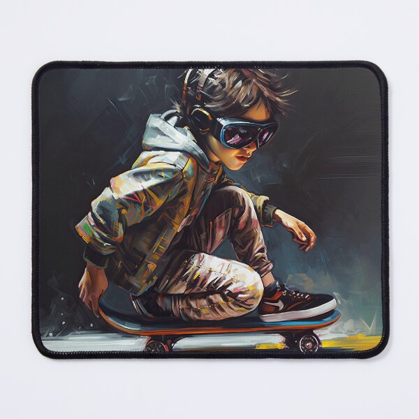 Item preview, Cyberpunk kid on skateboard designed and sold by ARTIMITY.
