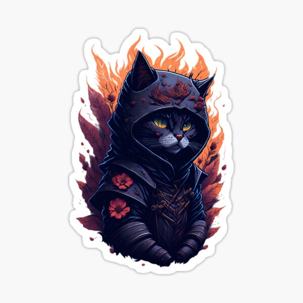 Black Cat Deco Sticker