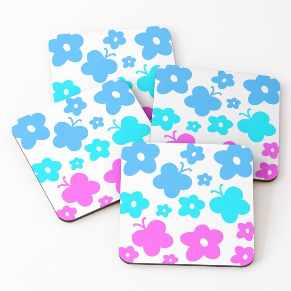 Item preview, Butterflies and Flowers blue to hot pink designed and sold by awsomepatterns.
