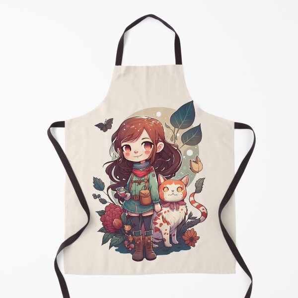Item preview, Cute Girl & Cat Kawaii Anime Floral Cat Lover designed and sold by SecretDicer.