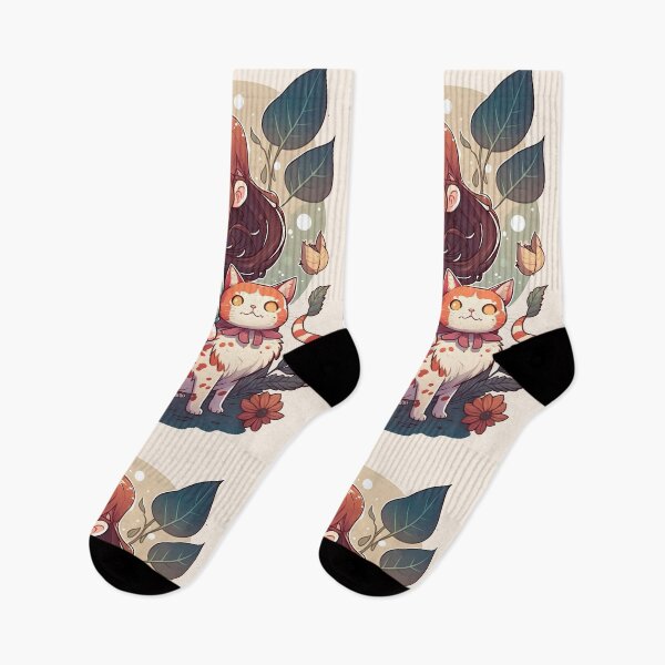 Item preview, Cute Girl & Cat Kawaii Anime Floral Cat Lover designed and sold by SecretDicer.
