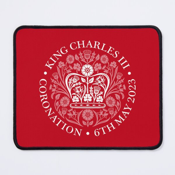Item preview, King Charles III The Coronation Emblem 2023 White-Dark Red designed and sold by ArtCounts.