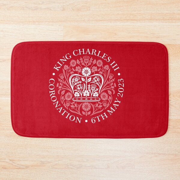 Item preview, King Charles III The Coronation Emblem 2023 White-Dark Red designed and sold by ArtCounts.
