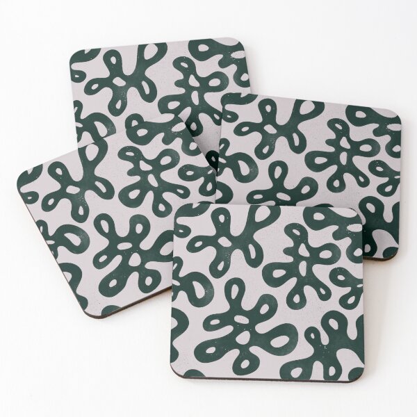 Item preview, Splatter blobs, organic shapes in deep green designed and sold by ChloesNook.