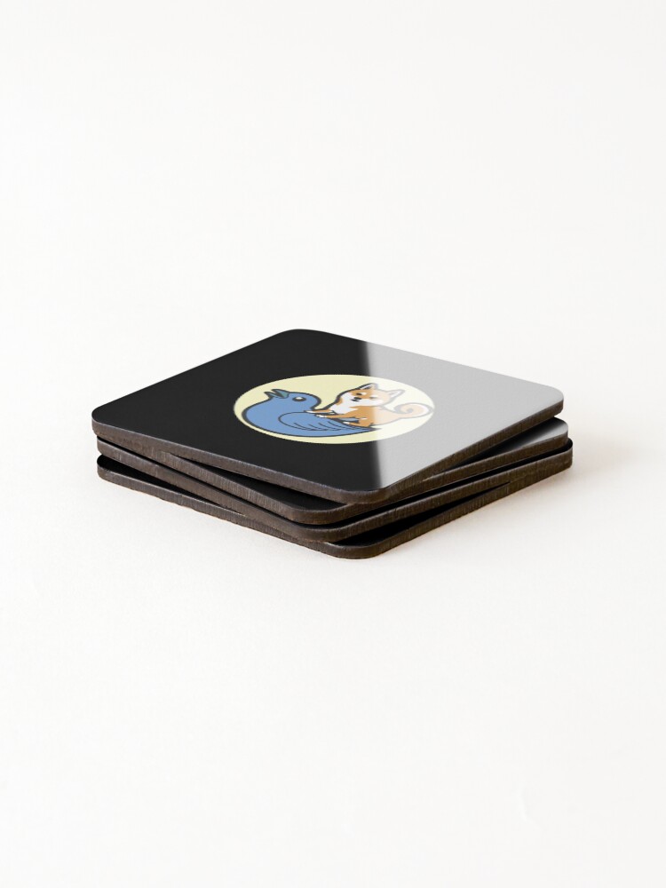 Thumbnail 4 of 5, Coasters (Set of 4), Doge Riding Twitter designed and sold by FunGuru.