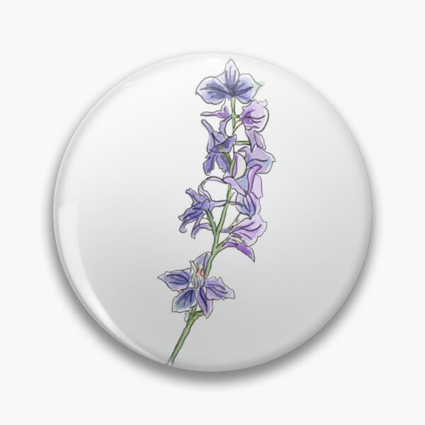 Item preview, July Flower Larkspur Watercolor designed and sold by JYillustrations.